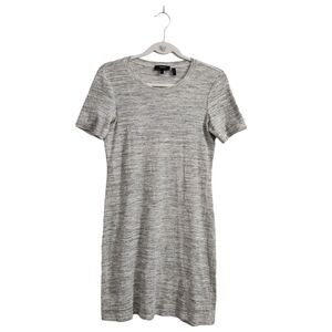 Theory Dress‎ Womens Small T-Shirt Mini Heather Gray Cherry Sterling Rib Knit